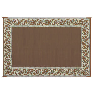 Ming's Mark RA1 Stylish Camping Reversible Classical Patio Mat - 9' x 12', Black/Beige