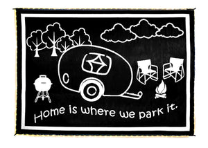Stylish Camping LRVH8117 Reversible LED Illuminated Mat - RV Home, Brown/Beige, 8' x 11'