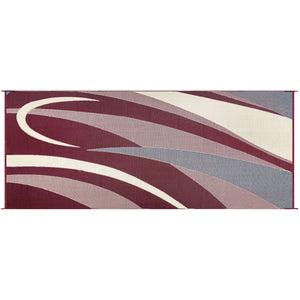 Ming's Mark GB5 Stylish Camping Reversible Graphic Patio Mat - 8' x 16', Burgundy/Black