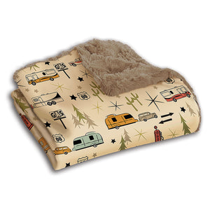 Camp Casual CC-005TM The Throw Plush Blanket - Travel Map