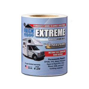Cofair Products UBE675 Quick Roof Extreme With Steel-Loc Adhesive - 6" x 75', White