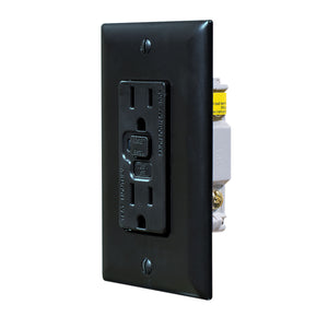 RV Designer S801 Dual AC GFCI Outlet with Cover-Plate - White