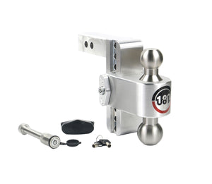 Weigh Safe LTB6-2.5-KA 180 Drop Hitch with Stainless Steel Tow Ball - 6" Drop for 2.5" Receiver with WS05