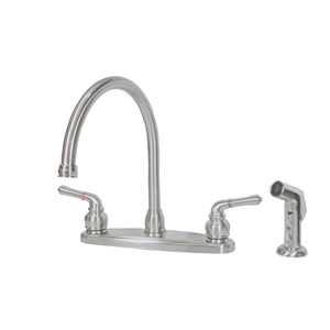Empire Faucets CH801GS 8" Metallic Kitchen Faucet with Gooseneck Spout, Teapot Handles and Sprayer - Chrome
