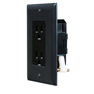 RV Designer S811 Dual AC Self-Contained Outlet With Cover-Plate - White