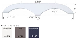 Icon 01624 Tandem Axle Fender Skirt FS770 for Pilgrim - Polar White