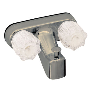 Empire Faucets U-YJW41VBW 4" Non-Metallic Tub/Shower Diverter with Vacuum Breaker and Clear Crystal or Smoked Crystal Handles - White