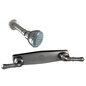 Empire Faucets U-YNN59N RV Tub/Shower Diverter with Teapot Handles and Shower Head - 8", Brushed Nickel