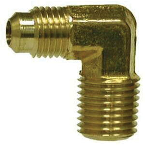 Midland Metal 10-294 SAE 45 Degree Flare 90 Degree Male Elbow Male Flare x Male NPTF - 3/8 in. x 1/4 in., 5 Pack