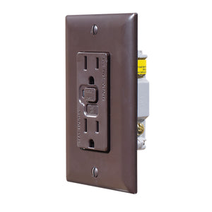 RV Designer S801 Dual AC GFCI Outlet with Cover-Plate - White