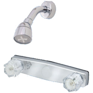 Empire Faucets U-YJW59 RV Non-Metallic Chrome Shower Valve Kit with Crystal Handles 8" - Includes Shower Kit