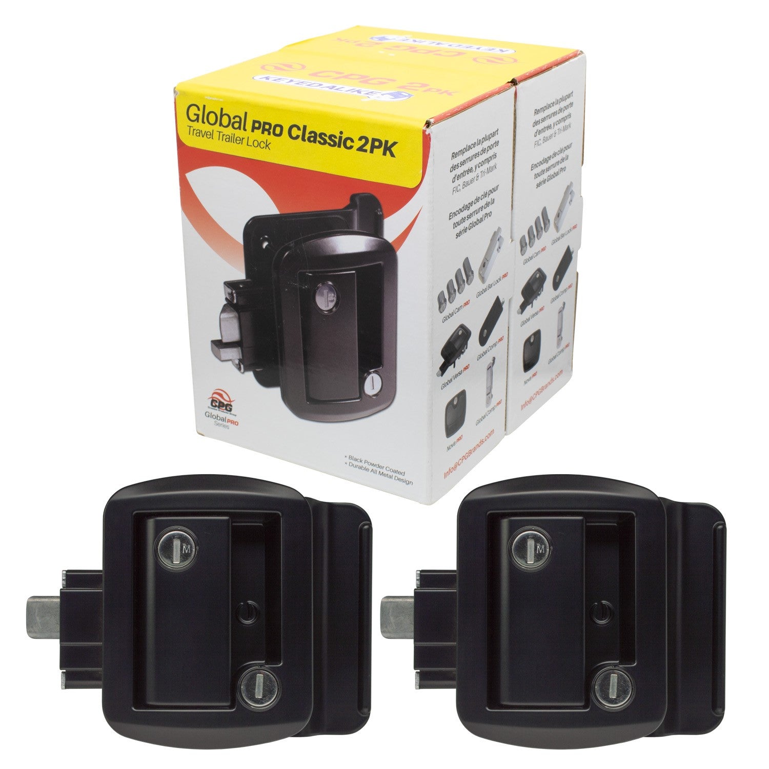 Creative Products Group TTL-43610AL-2006-2PK Standard Entry Door Lock Keyed-A-Like - Black (2-Pack)