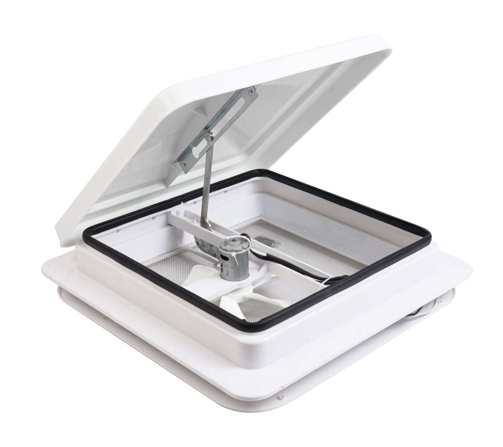 Makerz 255 12V DC RV Roof Vent Fan - Replaces Ventline, Jensen, Elixer, Compatible with 1-1/4" to 2-1/4" Roof Thicknesses, White