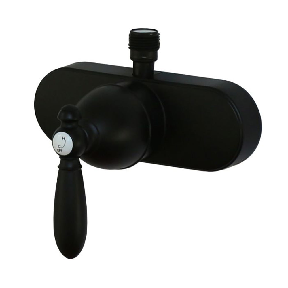 Empire Faucets U-YSL53BMTLVR-E 4" Single Lever Shower Valve with Decorative Lever Handle & Vacuum Breaker - Black Matte