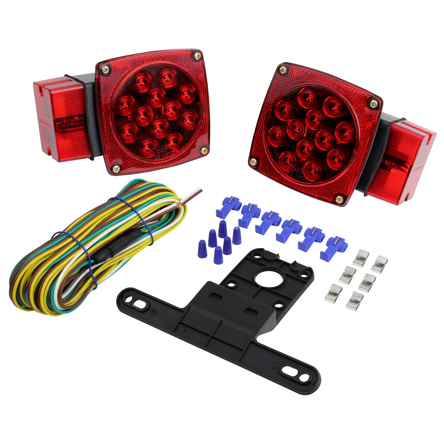 Grote 65270-5 Square Trailer LED S/T/T Lamp Kit, Over 80"