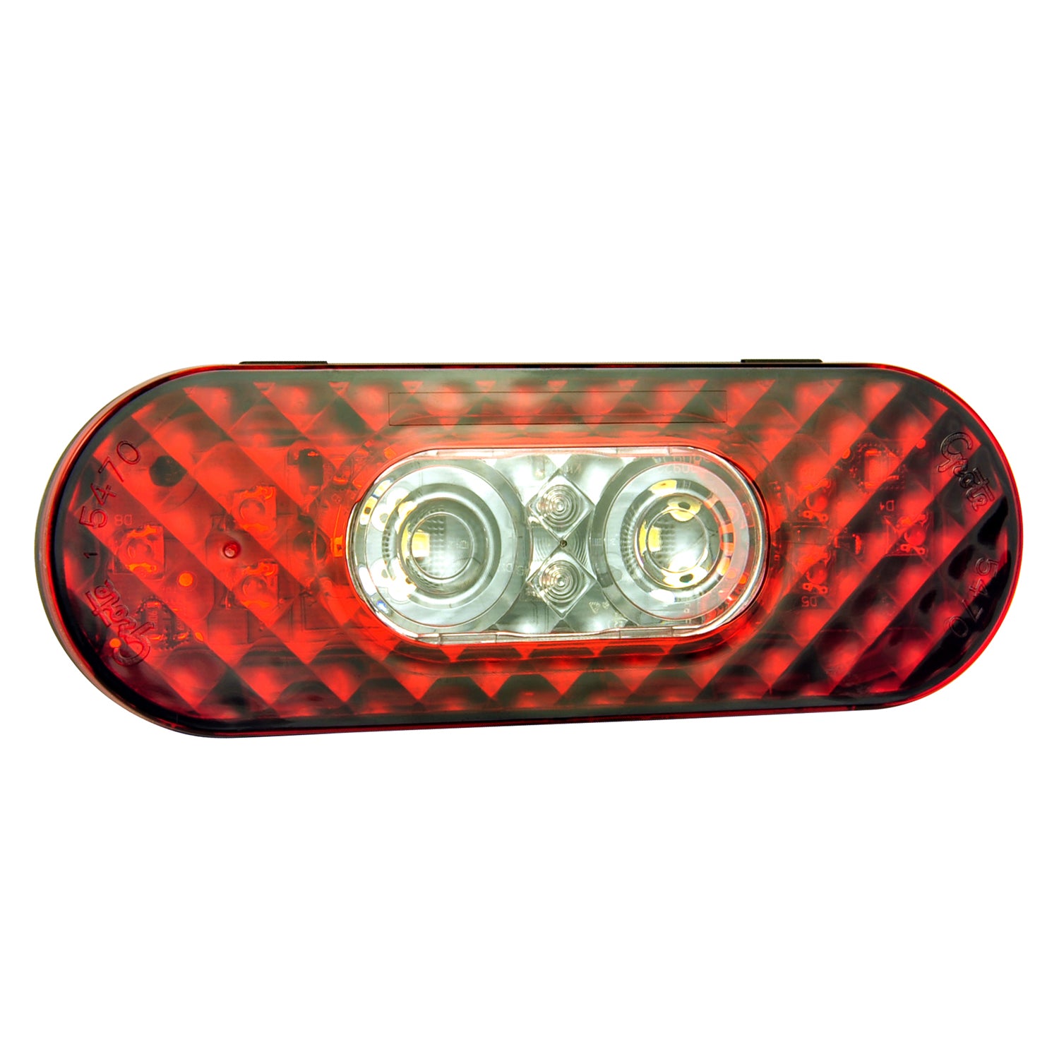 Grote 54672 6" Oval LED Stop Tail Turn Lights with Integrated Back-Up - Male Pin Termination