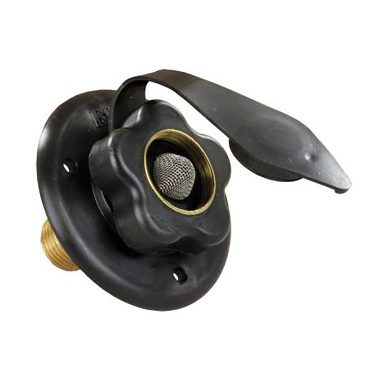 JR Products 160-85-A-36-A City Water Flange with Brass Check Valve - Black