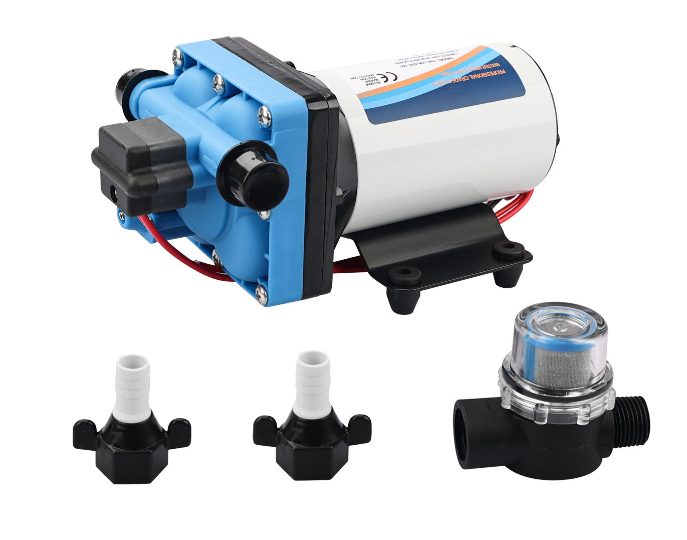 Makerz 0 60 12V DC Self-Priming RV Water Pump with Silent Operation and Automatic Stop/Start - 5.5 GPM Flow
