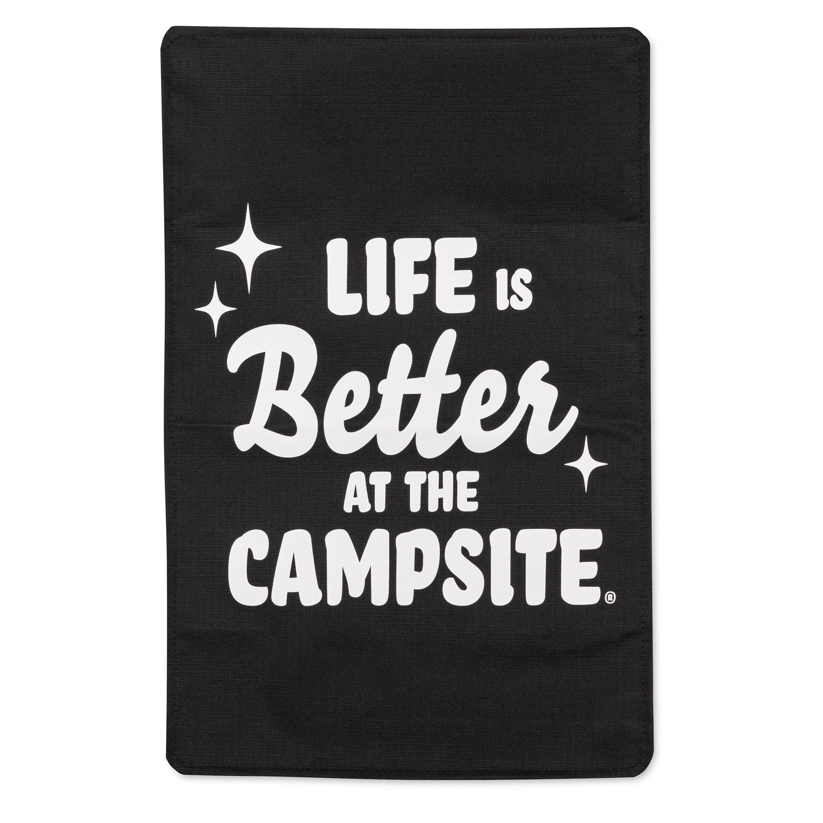Camco 53051 Life is Better at the Campsite RV Door Window Light Blocking Shade - 16.25" x 25.25", LIBATC