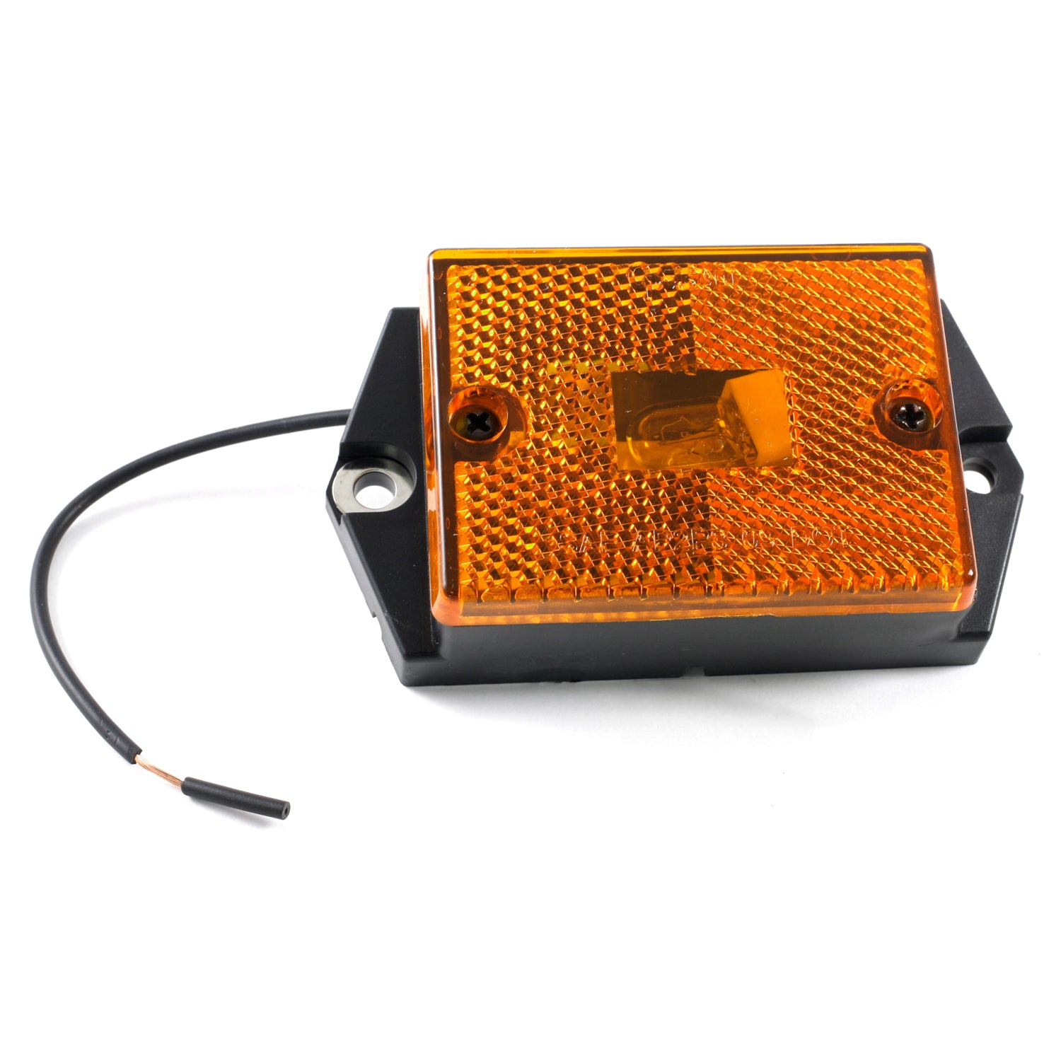 Grote 46393 Rectangular Single-Bulb Clearance Marker Lights with Built-In Reflector - Amber