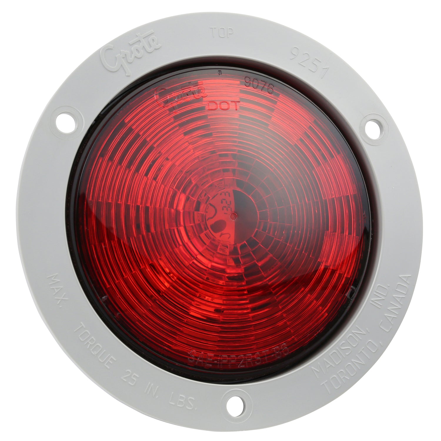 Grote 54472 SuperNova 4" NexGen LED Stop Tail Turn Light - Red, Gray Flange, Male Pin