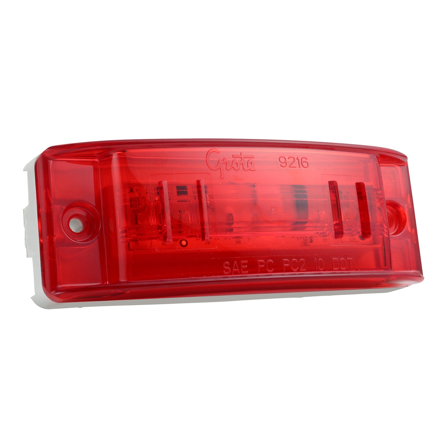 Grote 47162 SuperNova Sealed Turtleback II LED Clearance Marker Light with Optic Lens and Male Pin - Red