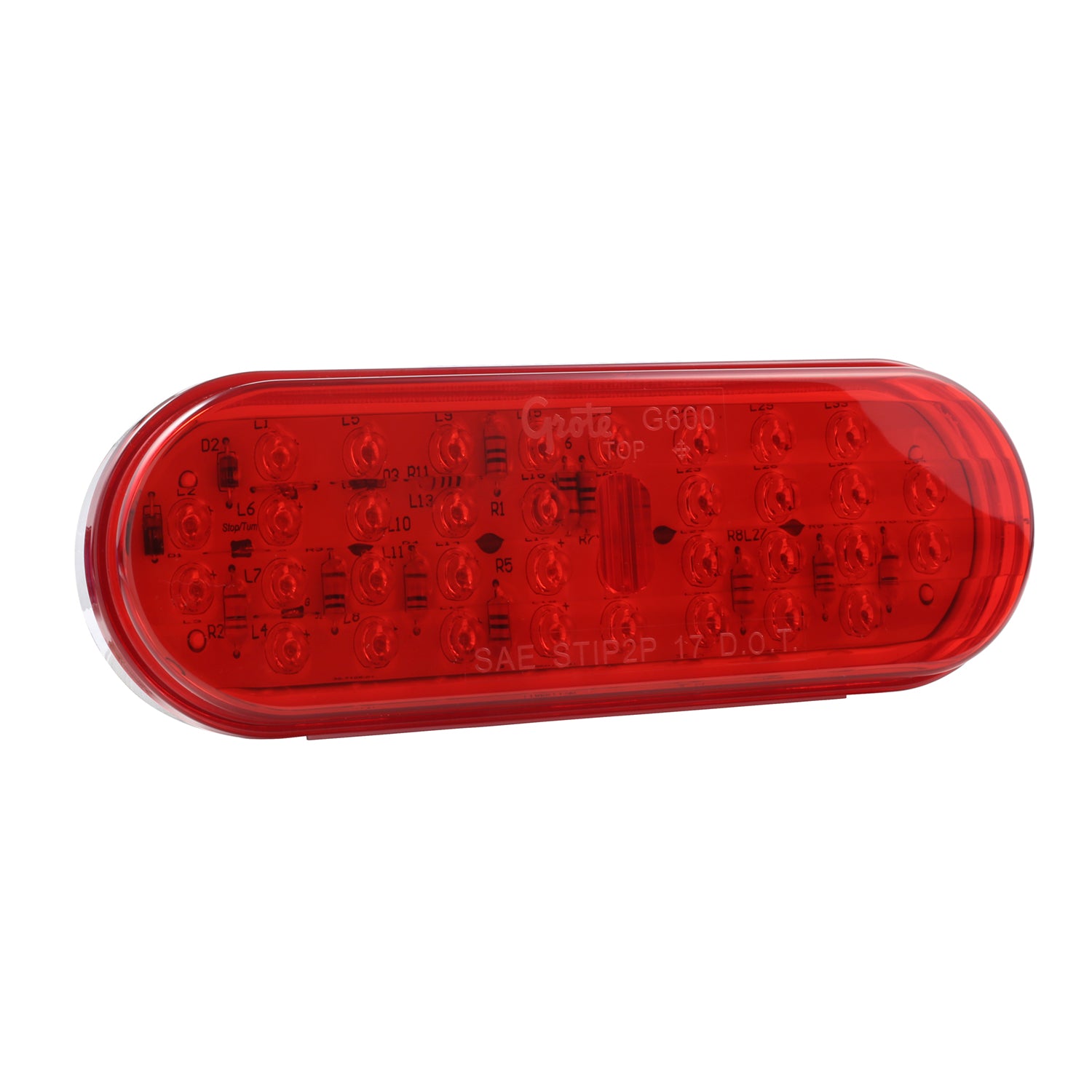 Grote G6002-5 Hi Count Oval LED Stop Tail Turn Light - Red (Retail Packaging)