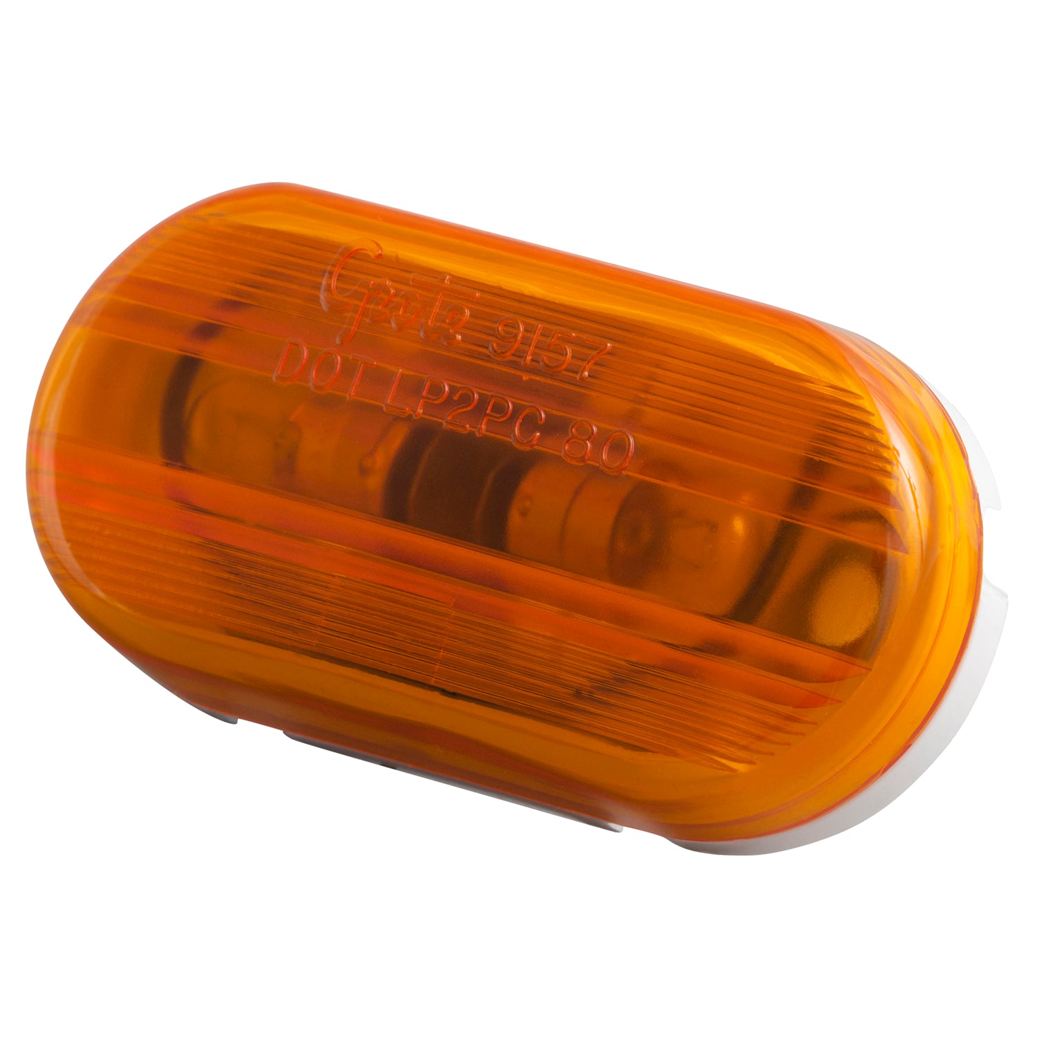 Grote 45263 Two-Bulb Oval Pigtail-Type Clearance Marker Light with Optic Lens - Amber