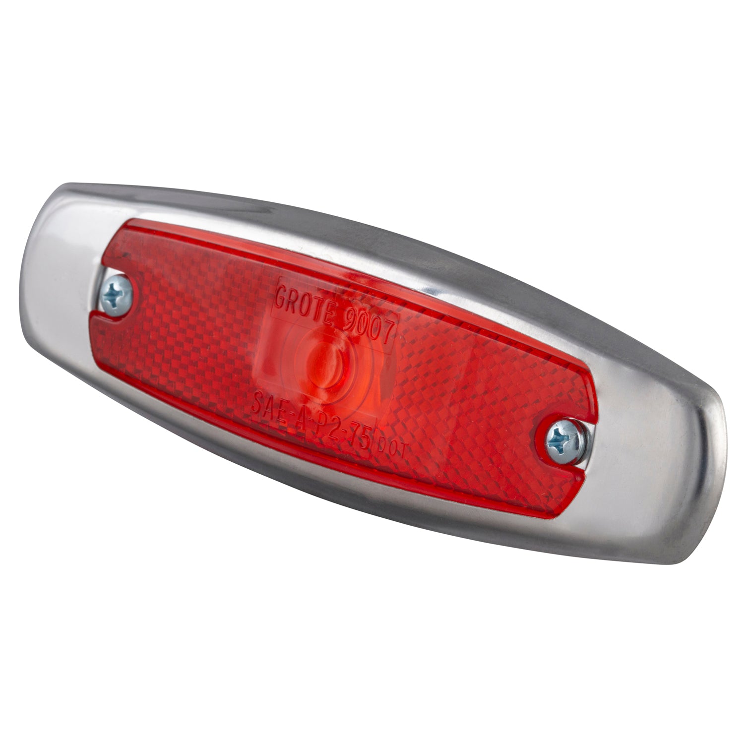 Grote 45662 Low-Profile Clearance Marker Light with Built-in Reflector and Bezel - Red