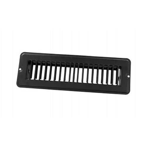 JR Products 02-29145 Undampered Metal Floor Register - 2" x 10", Black