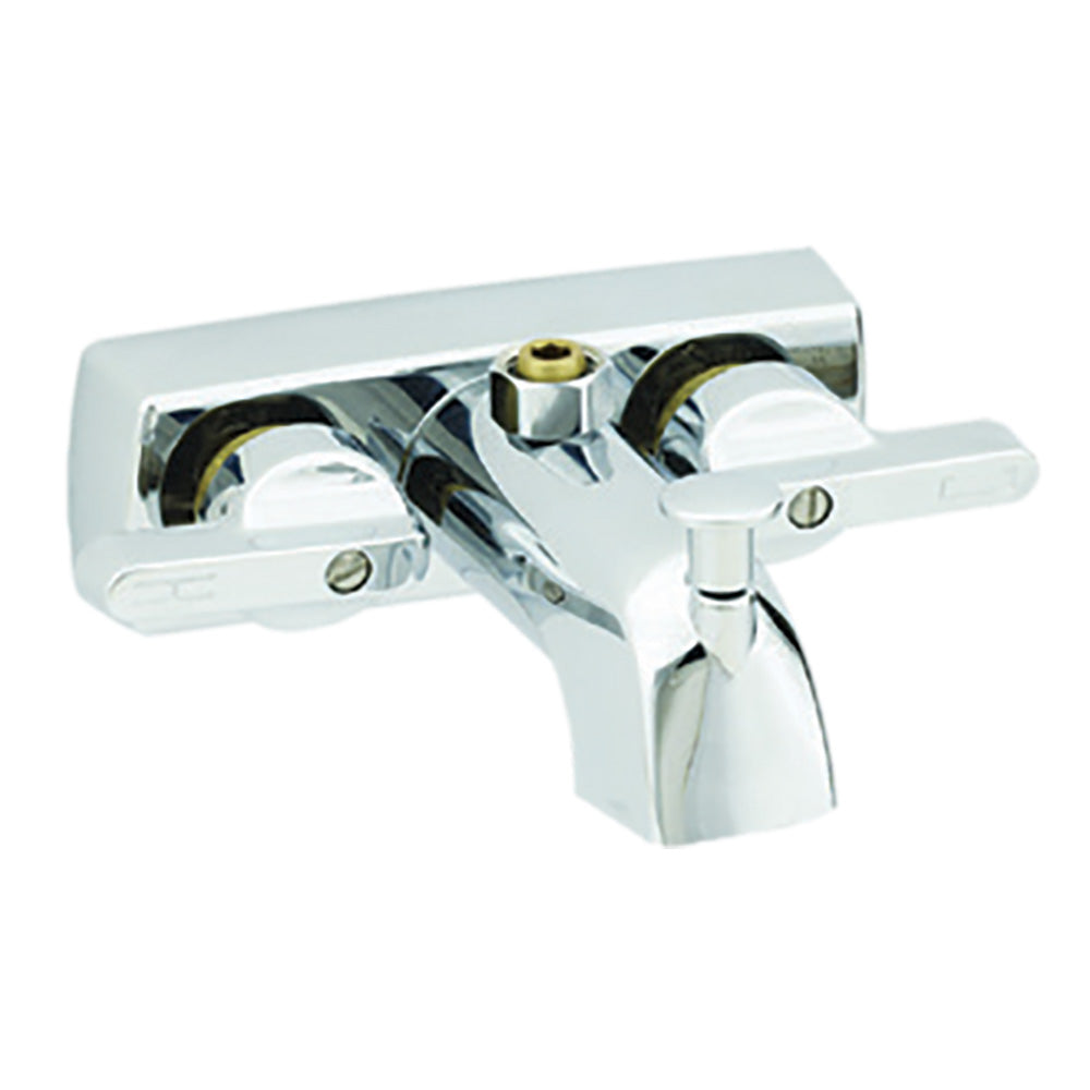Empire Faucets 381 RV Tub/Shower Diverter with Lever Handles, Rise Adapter and Brass Stems - 3-3/8" On-Center, Chrome