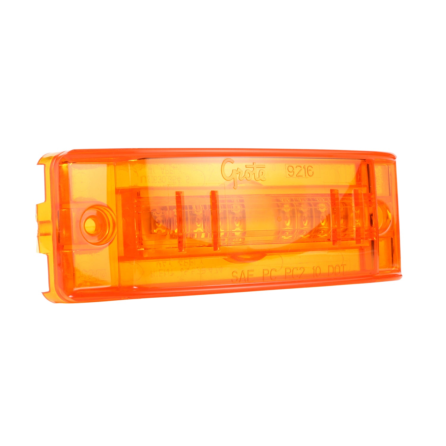 Grote 54003 SuperNova Dual Intensity Sealed Turtleback II LED Clearance Marker Light with Optic Lens and Male Pin - Amber