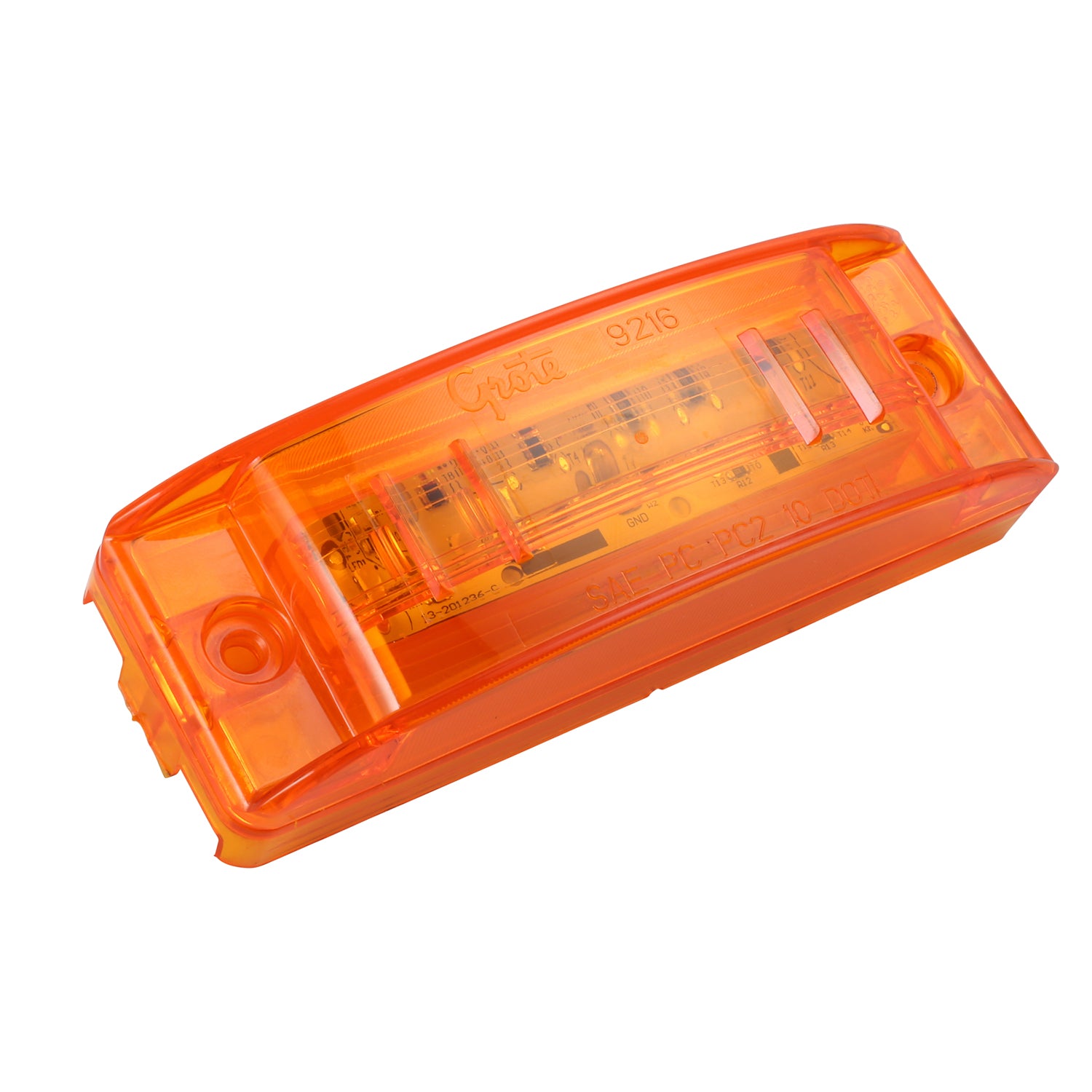 Grote 49393 SuperNova Sealed Turtleback II LED Clearance Marker Light with Optic Lens (Hardwire) - Amber