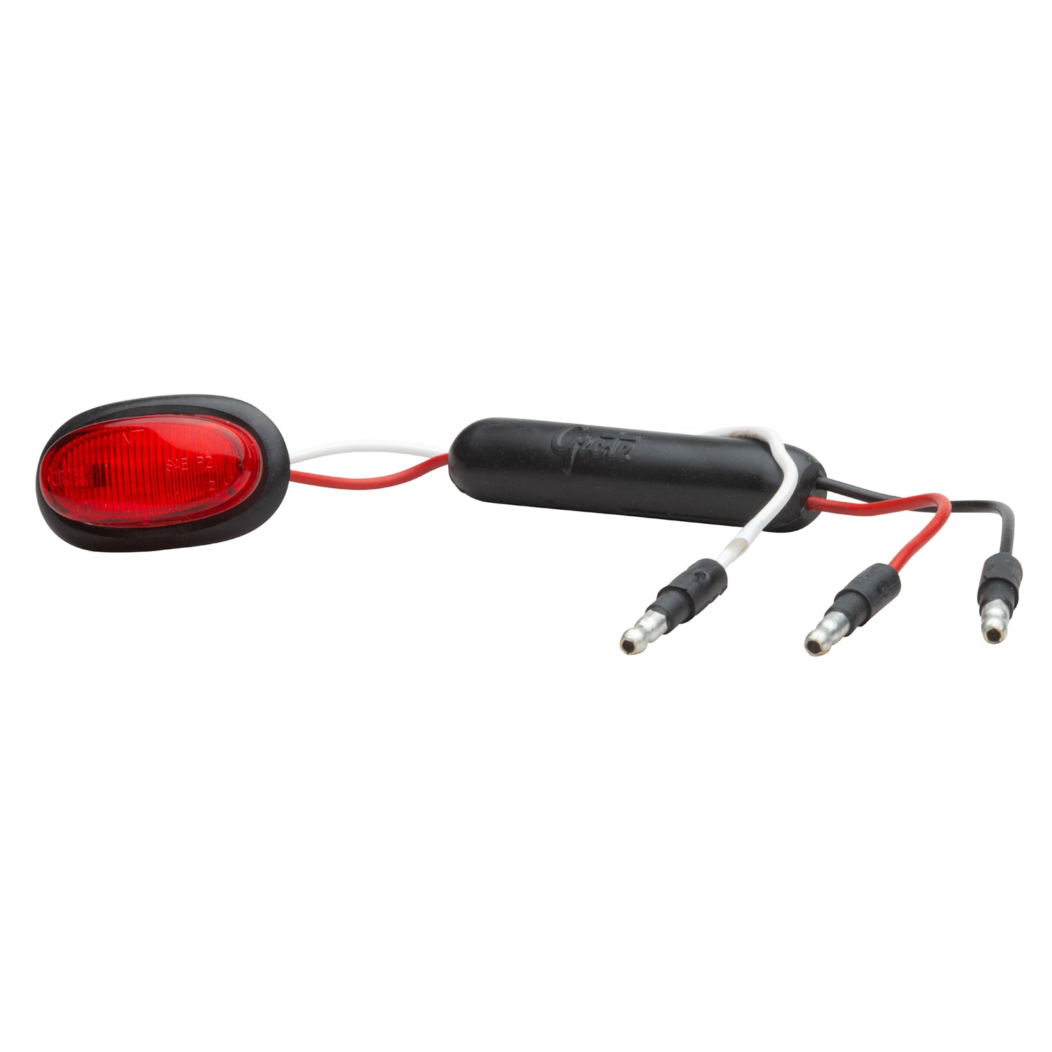 Grote 49372 Dual Intensity Slim-Line MicroNova LED Clearance Marker Light with Grommet - Red