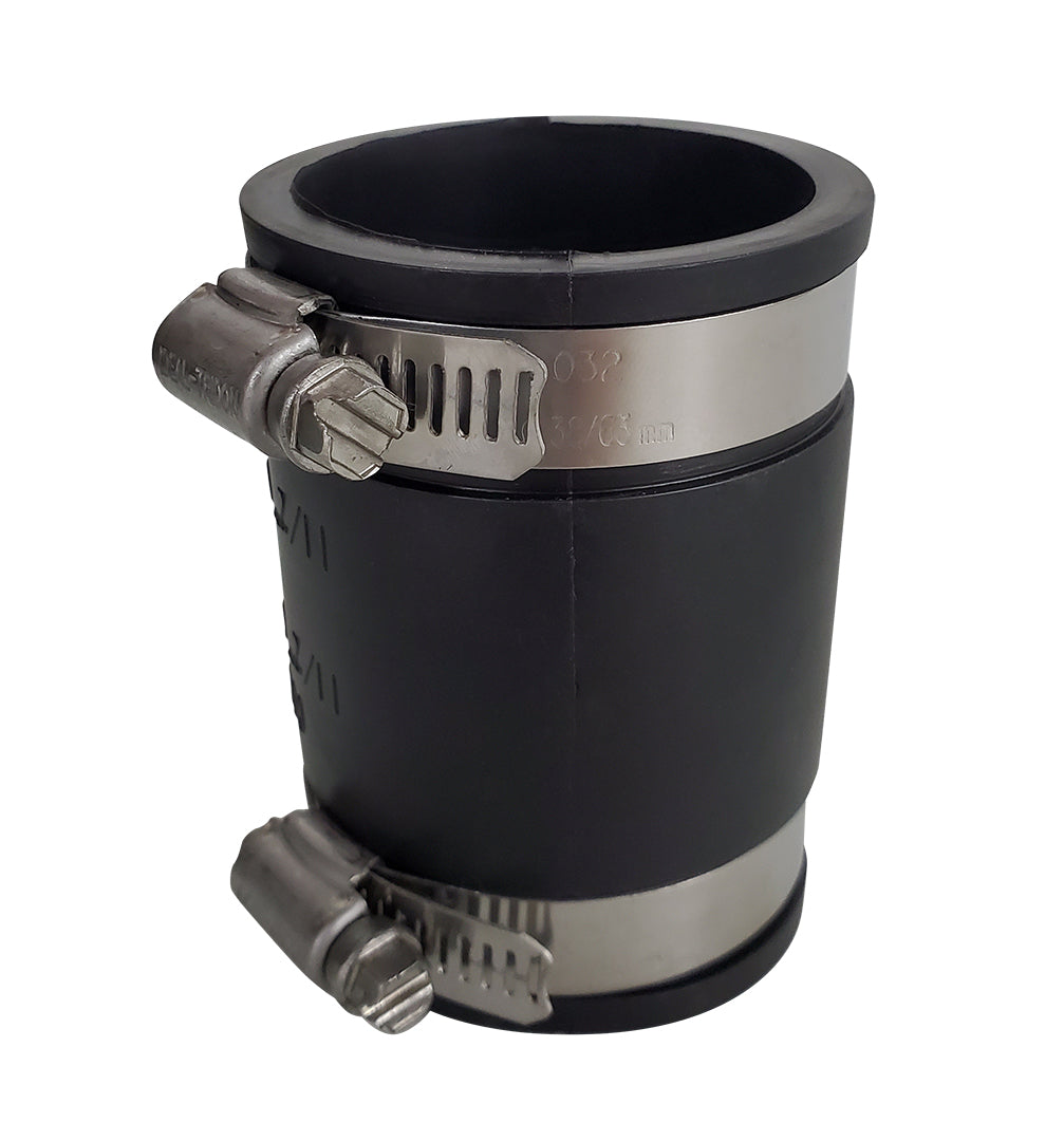 Icon 14858 Coupler Fitting - Flexible Rubber with Hose Clamps, 1.5" x 1.5"