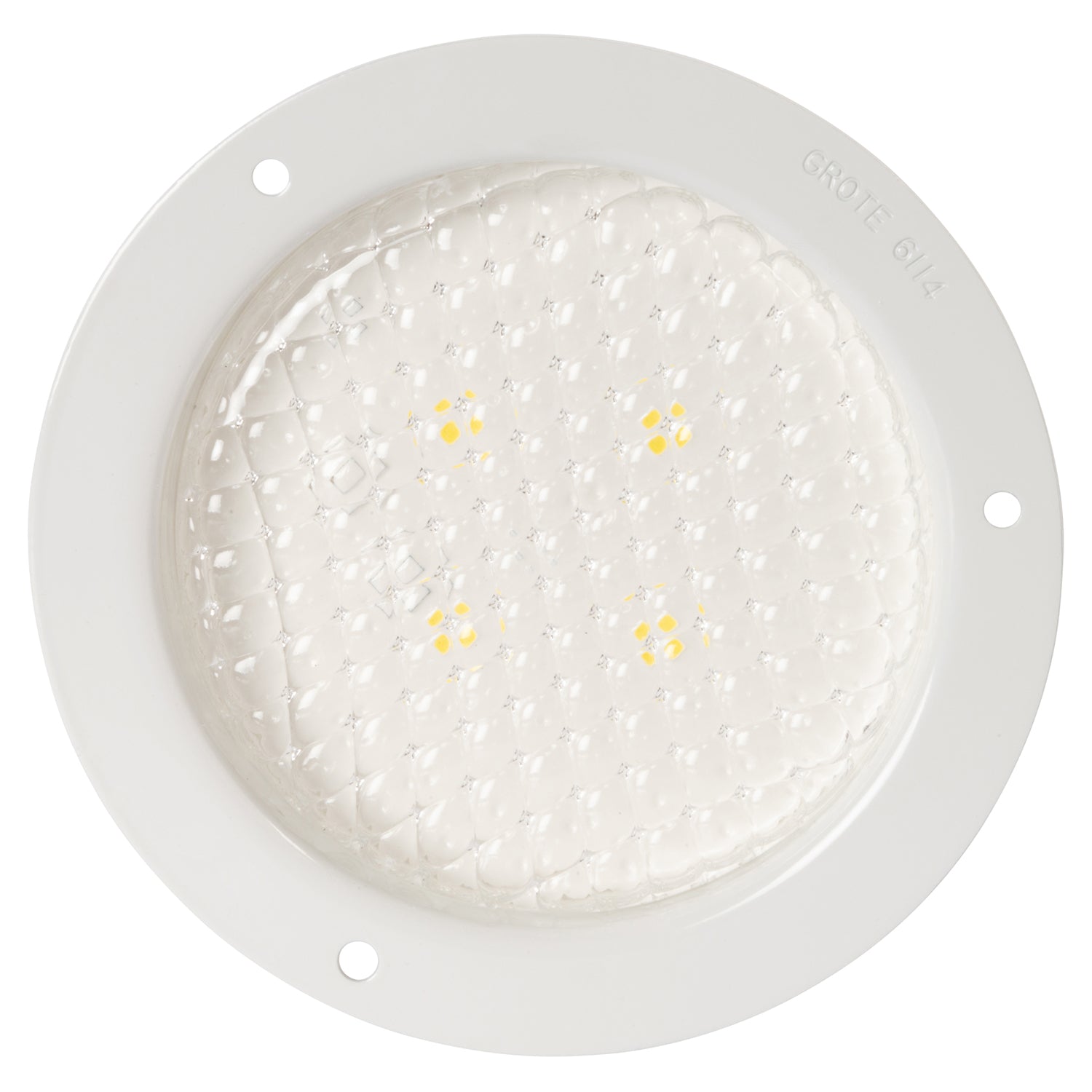 Grote 61141 4" Round Flange Mount LED Dome Light - White