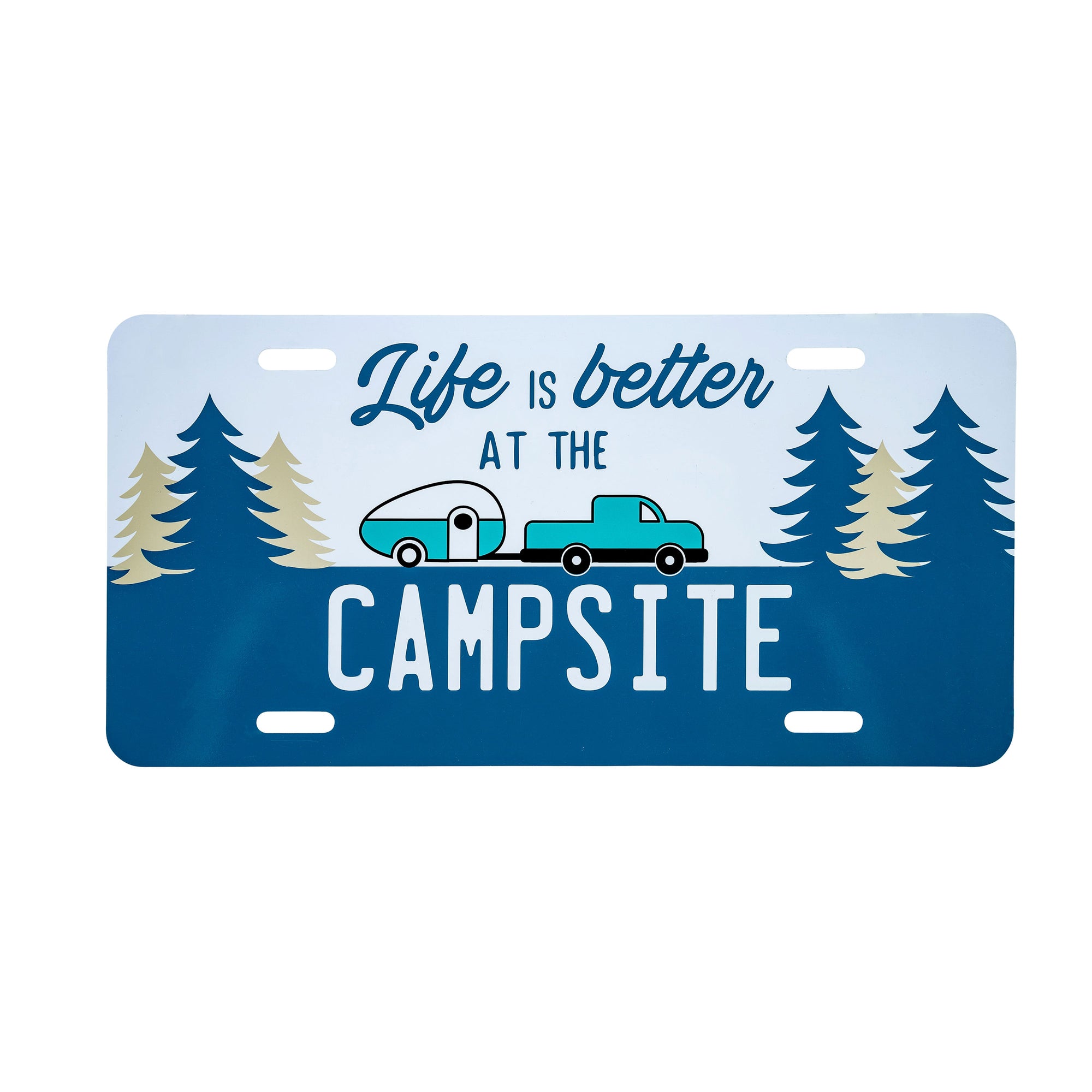 Camco 53250 "Life is Better at the Campsite" License Plate - Navy