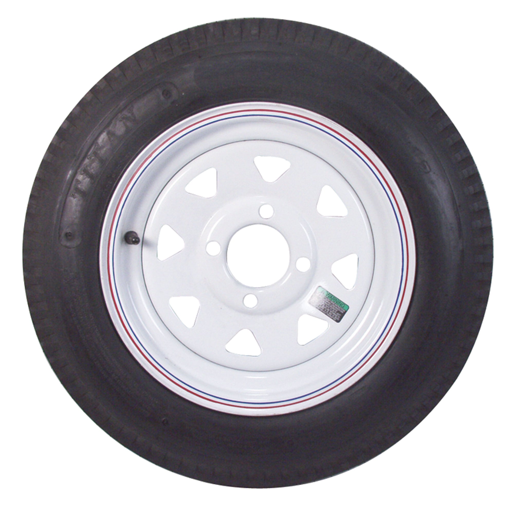 Americana Tire and Wheel 30700 Economy Bias Tire and Wheel 5.30 x 12 B/4-Hole - White Pinstripe Spoke Rim