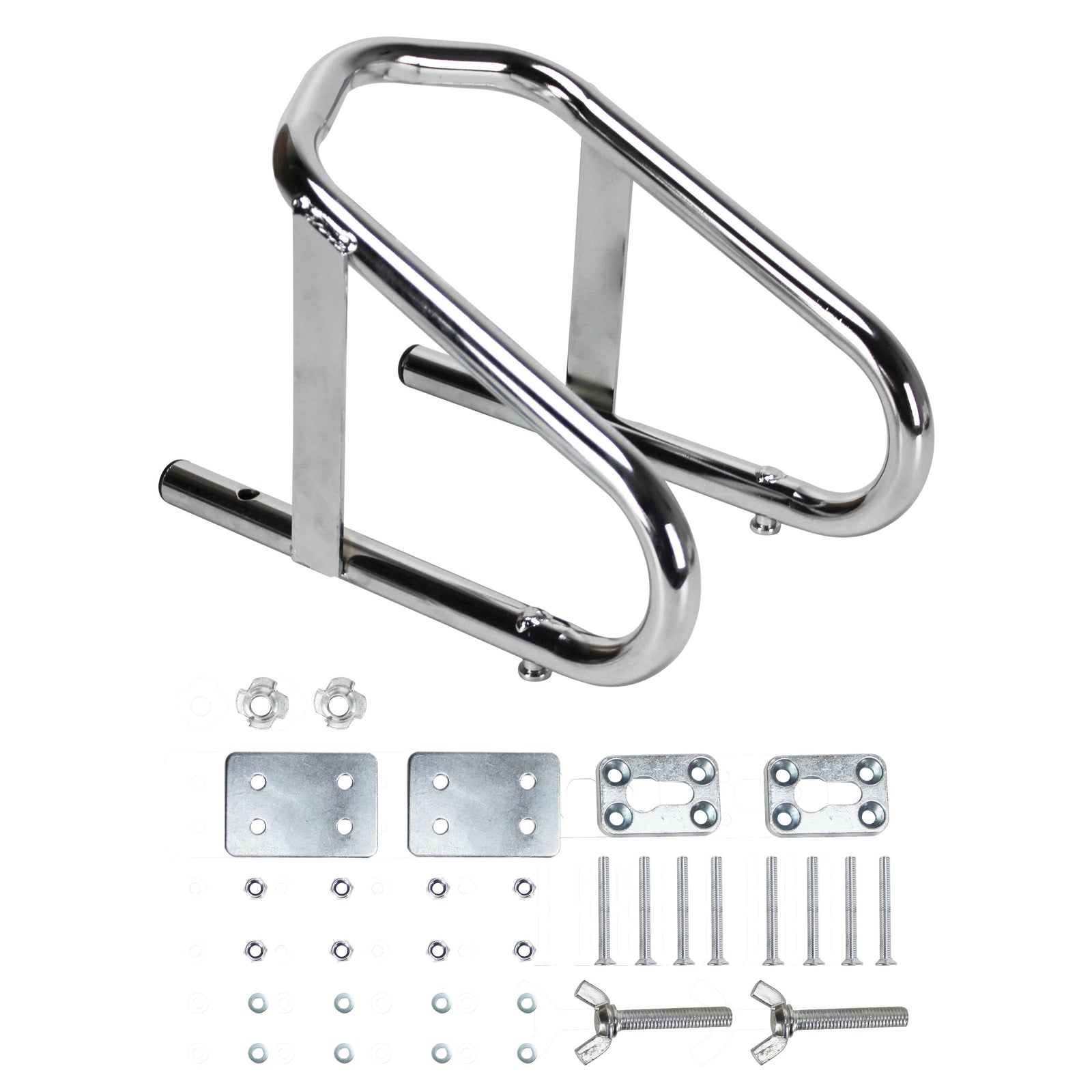 Extreme Max 5001.5763 Deluxe Chrome Motorcycle Wheel Chock - 5.5" Wide