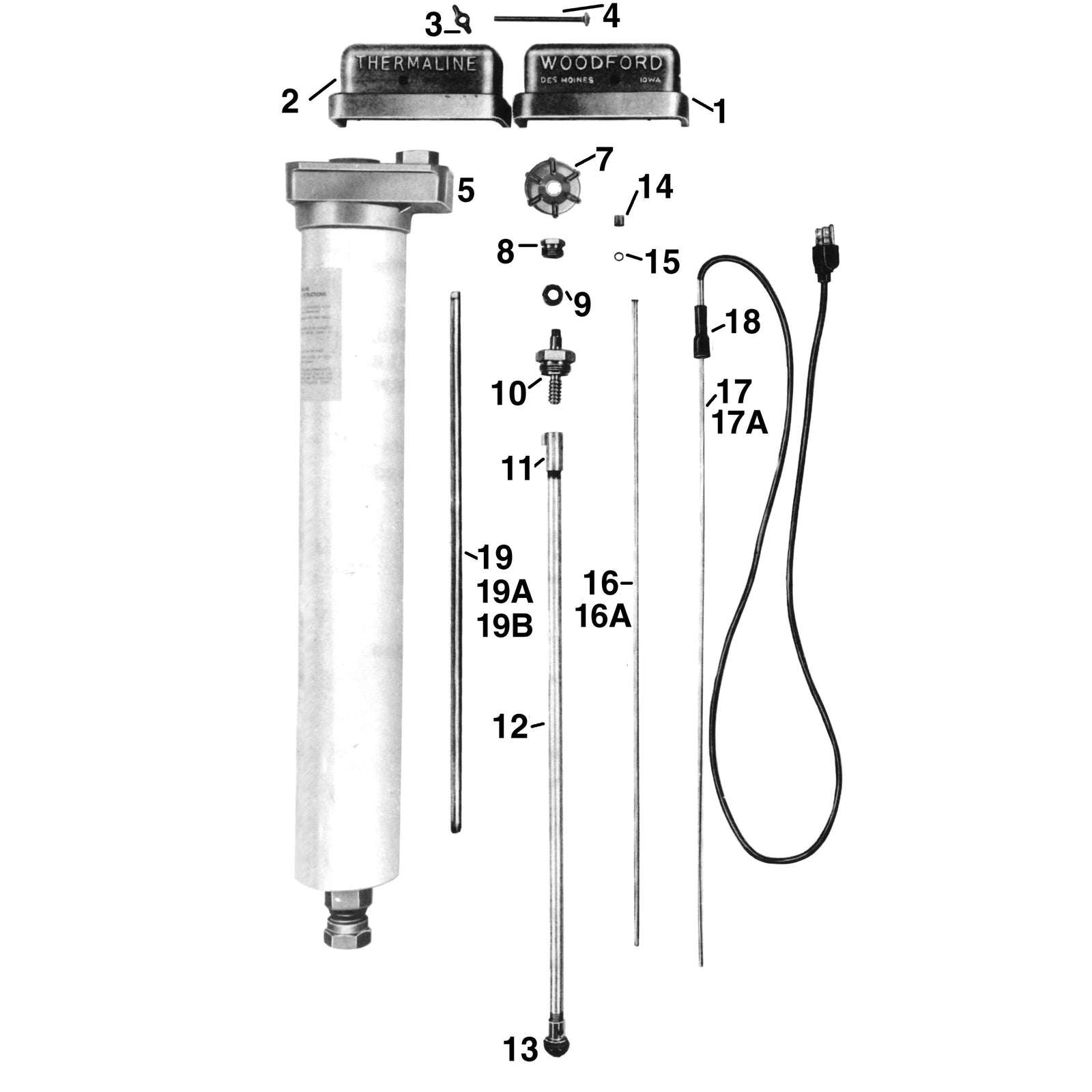 Woodford Mfg Co THERM-05 Woodford Thermaline Complete Unit - 5 Ft.