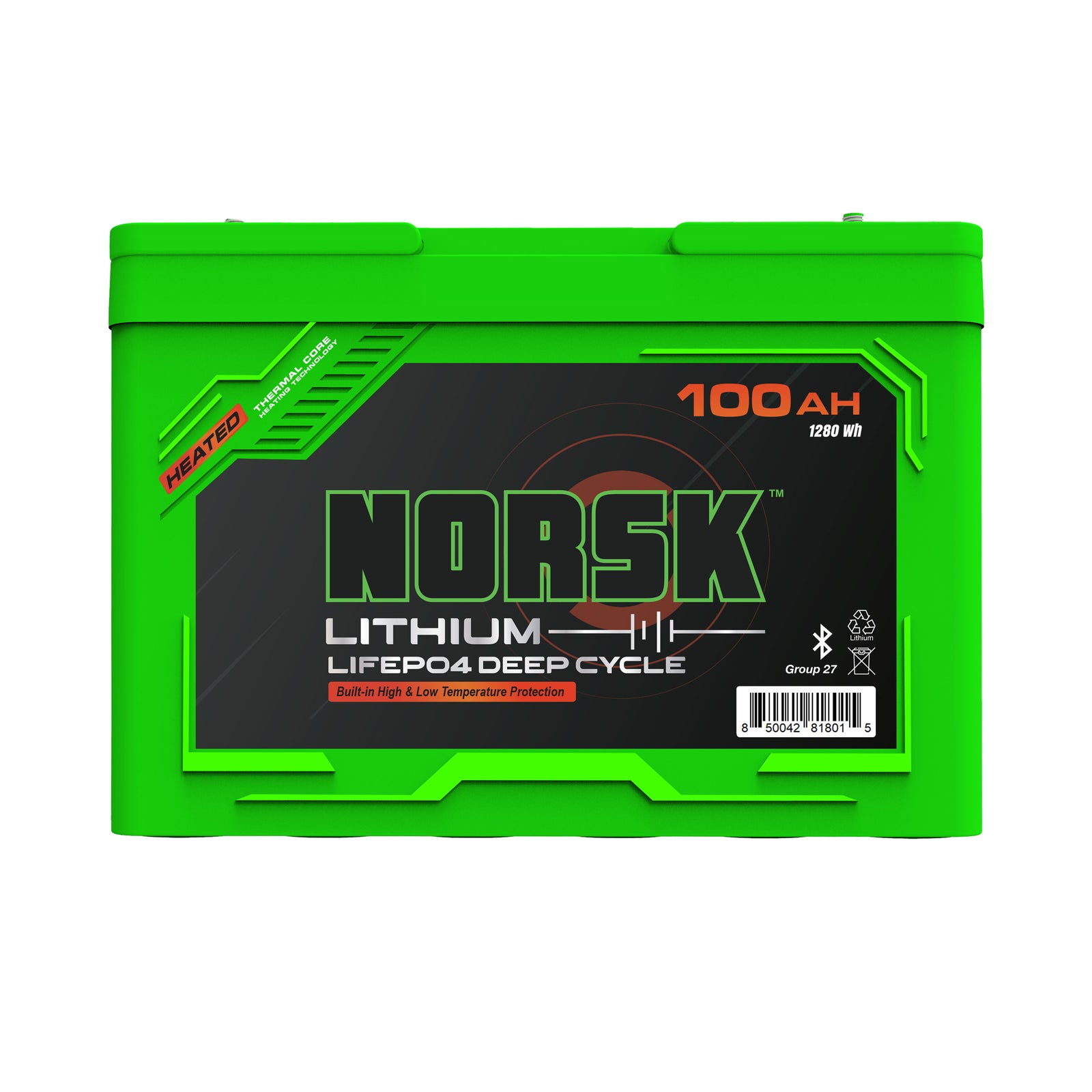 Norsk 23-100H LiFePO4 Marine/ RV Battery - Heated, 12.8V / 100Ah
