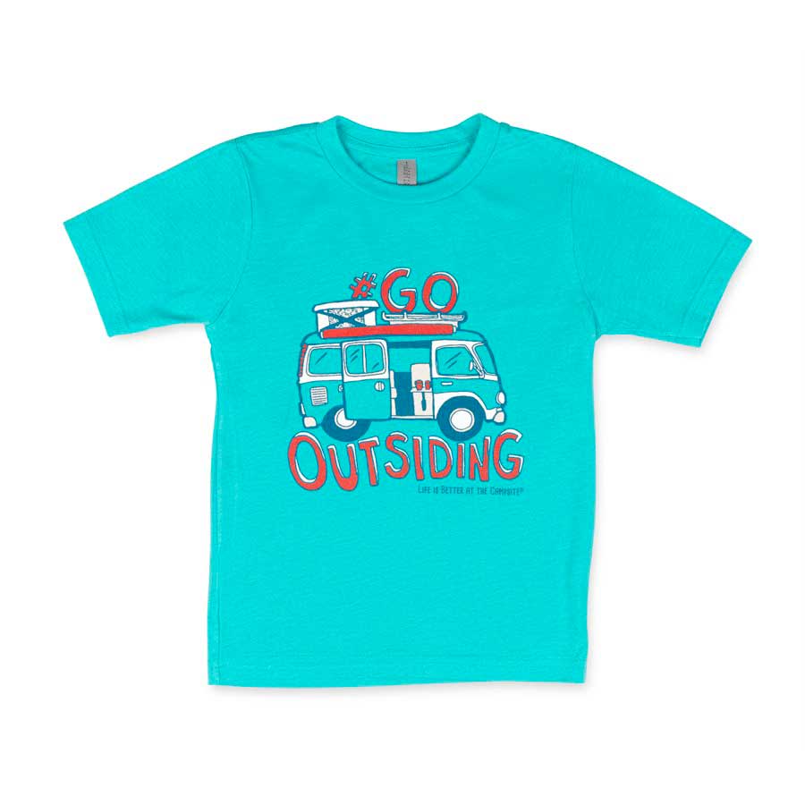 Camco 53405 LIBATC T-Shirt - Go Outsiding (Tahiti Blue), Youth X-Small