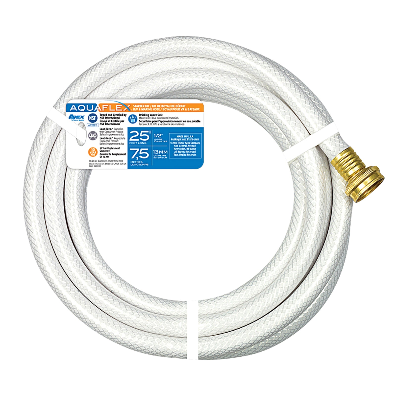 Teknor Apex Company 7533-25 Hose Starter Kit - 1/2" x 25', White