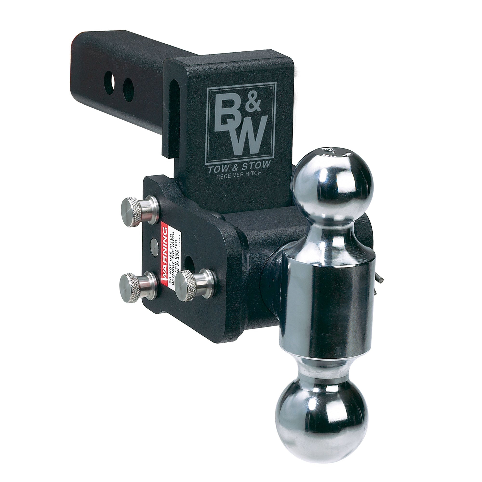 B&W Trailer Hitches TS30040B Tow and Stow Adjustable Ball Mount - 2-5/16" & 2" Ball, 7.5" Drop, 7" Rise, Black