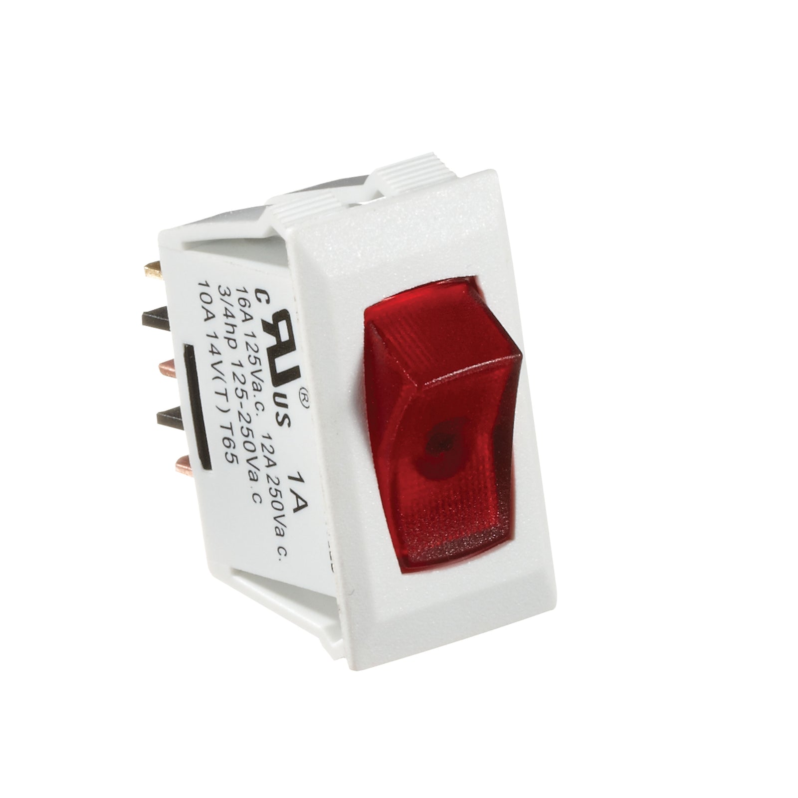 RV Designer S241 DC Rocker Switch 10 Amp - White/Red, Illuminated On/Off