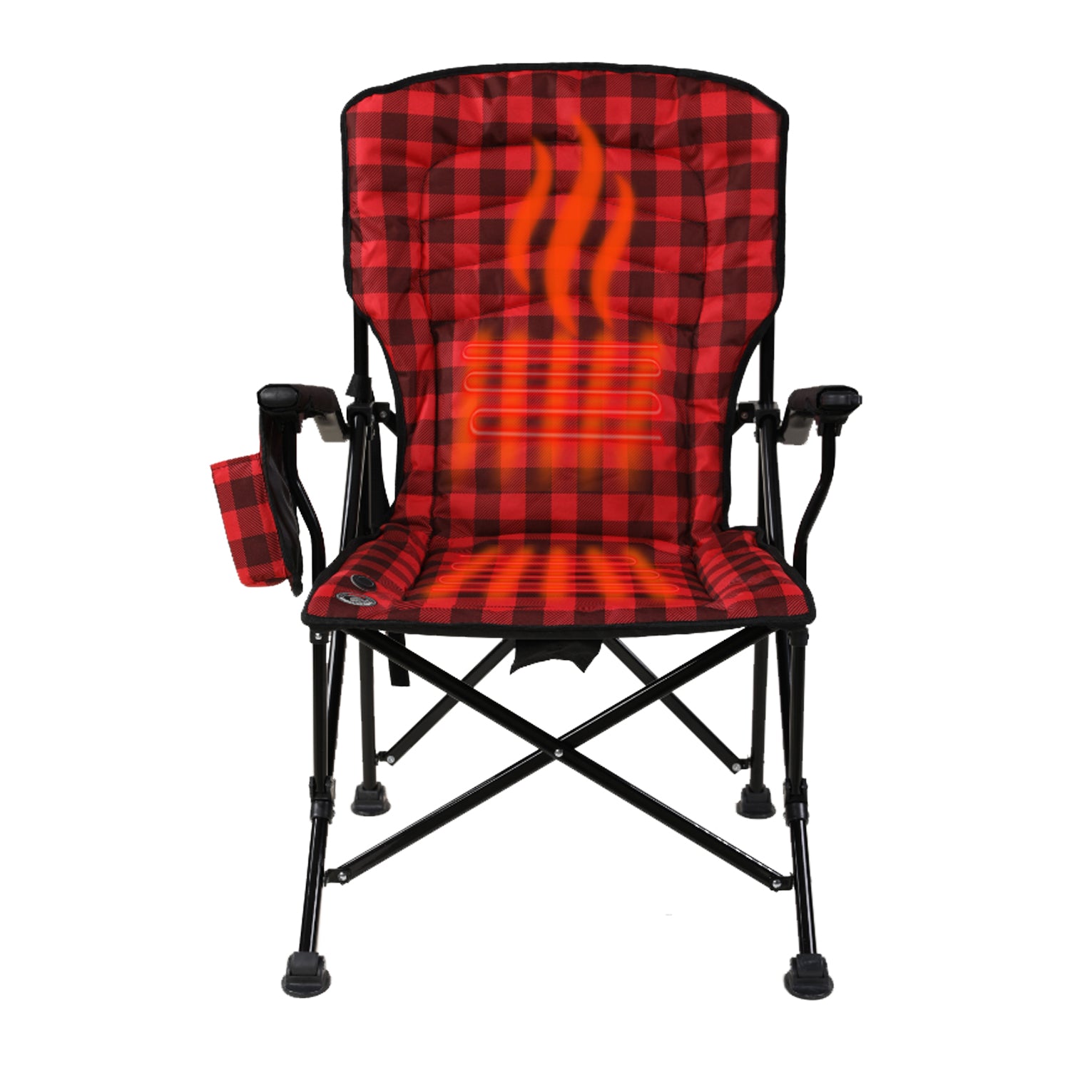 Kuma 887-KM-SBHC-RB Switchback Heated Chair - Red/Black Plaid