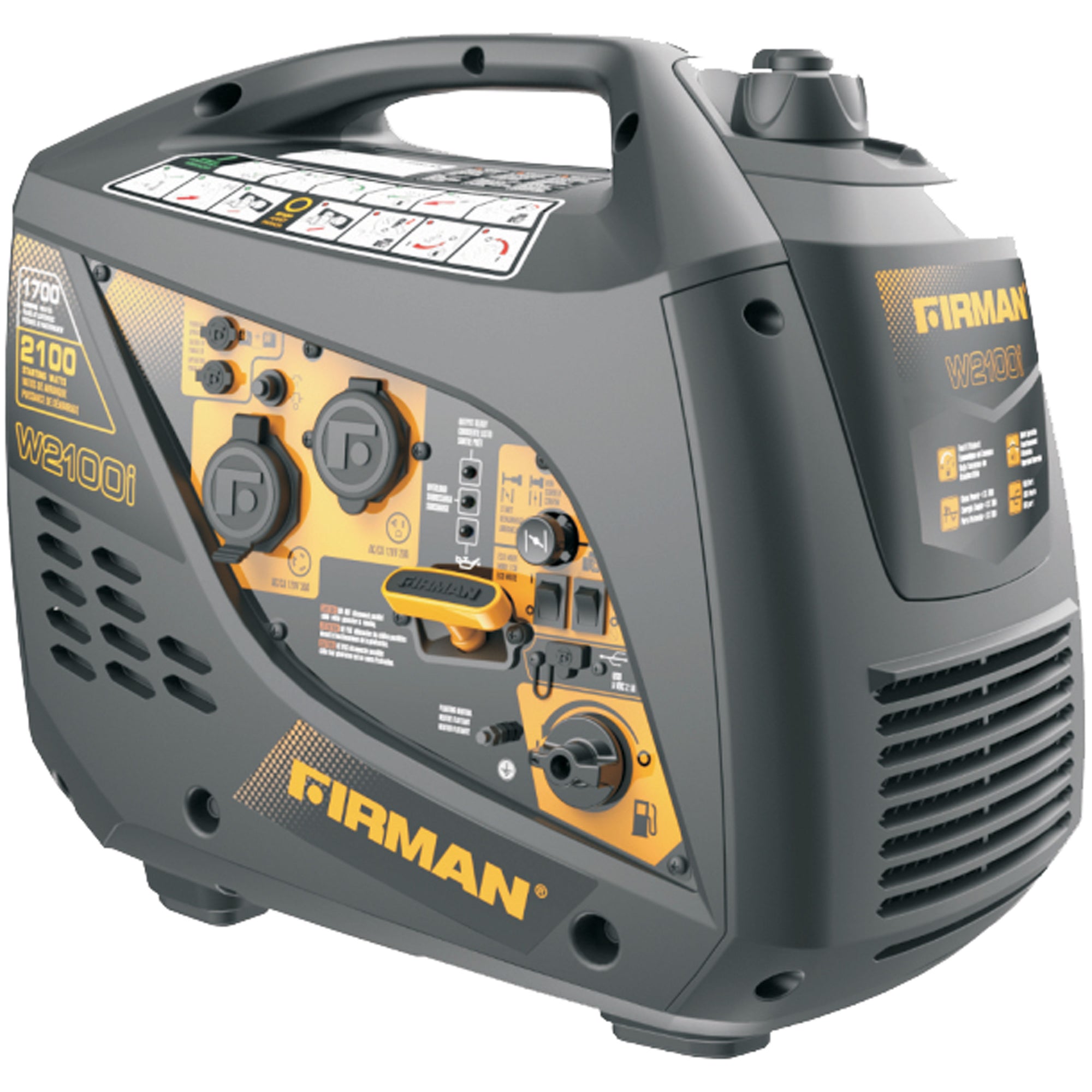 FIRMAN W01784 Portable Generator with Built-In Parallel Kit - 2100/1700W