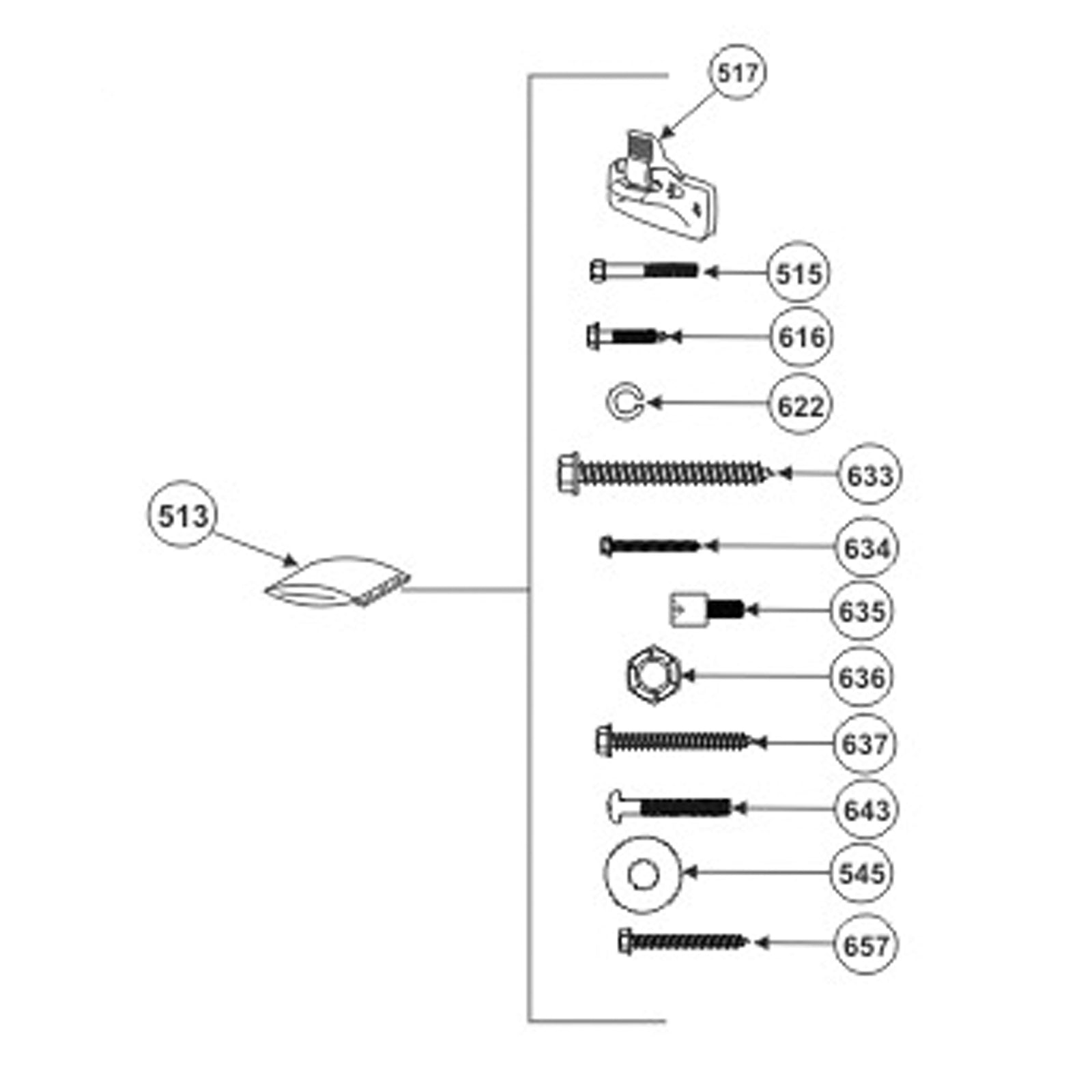 Dometic 3104125.232 Universal Hardware Kit for 8500