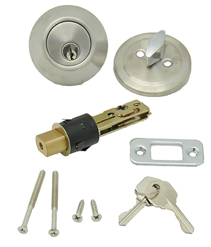 AP Products 013-222-SS Dead Bolt Lock Set, 1" Throw - Stainless Steel