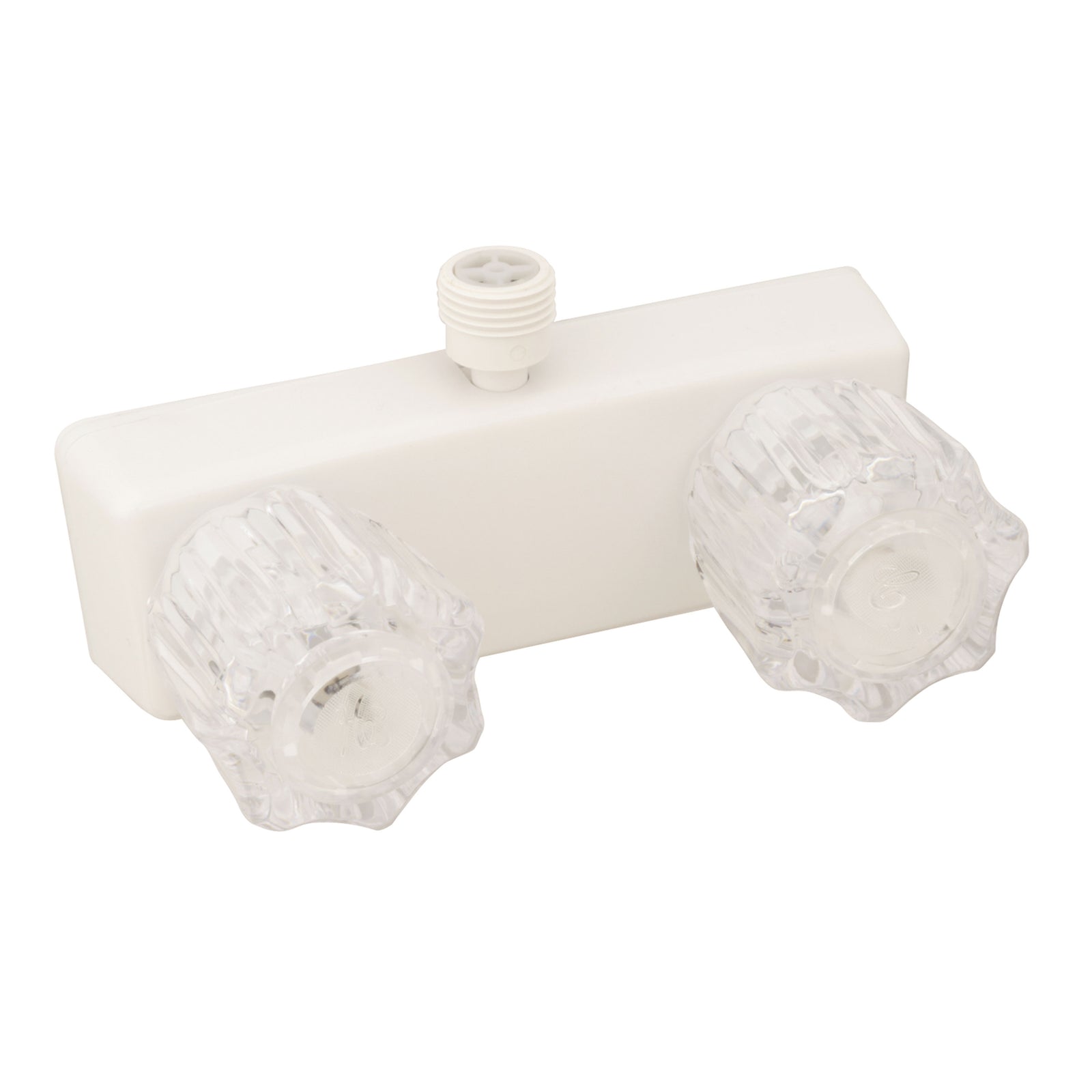 Empire Faucets U-YJW53VBW 4" Non-Metallic 2-Handle Shower only with Crystal or Smoked Crystal Handles - White